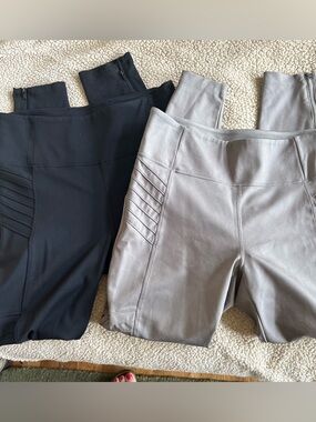 Athleta lot of 2 Delancey moto tight lustre like finish & Black M #2